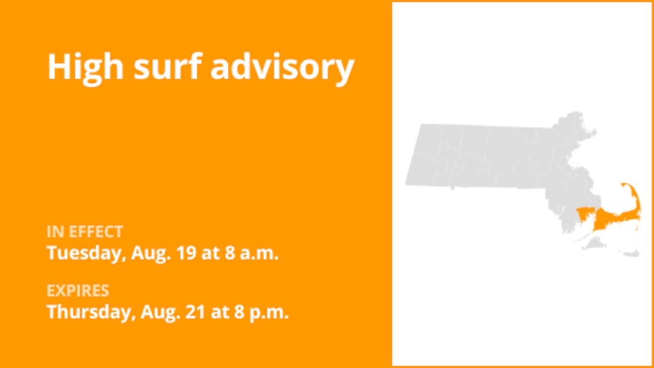 High surf advisory issued for Plymouth and Barnstable counties from Tuesday to Thursday