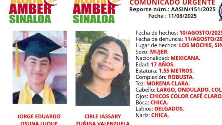 Activan Alerta Amber tras la desaparición de dos adolescentes en Los Mochis y Guasave