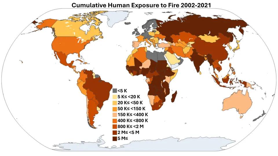 The Number of People Exposed to Wildfires Nearly Doubles, with Africa Bearing the Greatest Burden