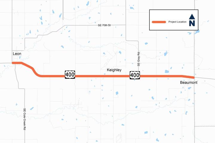 Mill and overlay work to begin this week on U.S. 400 east of Leon
