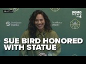 WATCH: Storm and WNBA star Sue Bird honored with statue outside Climate Pledge Arena
