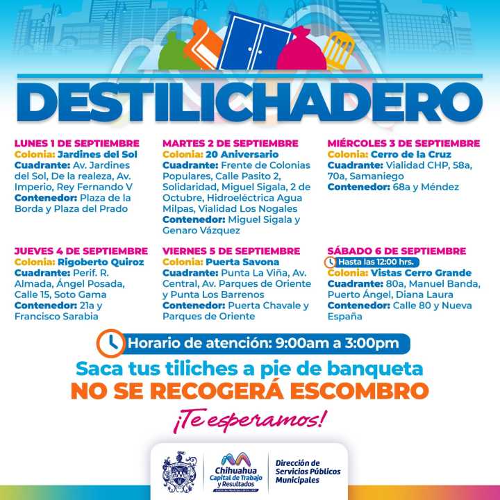 Visitará programa Destilichadero seis colonias la primera semana de septiembre
