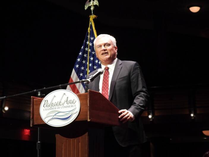 Comer talks Medicaid, Epstein investigation during Paducah Area Chamber of Commerce event