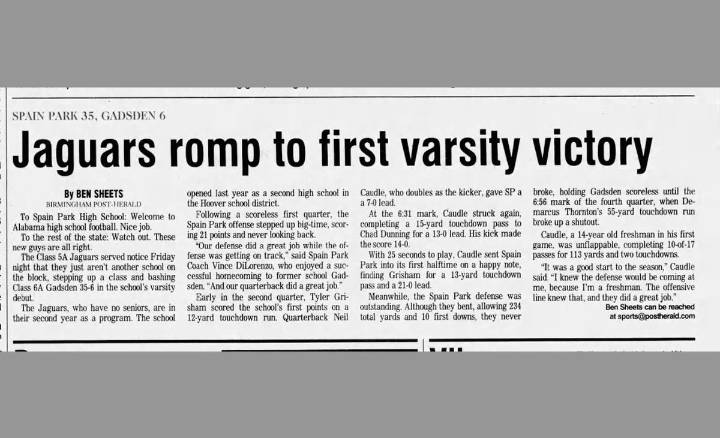 Back When: Jaguars roar to their first varsity football win in 2002