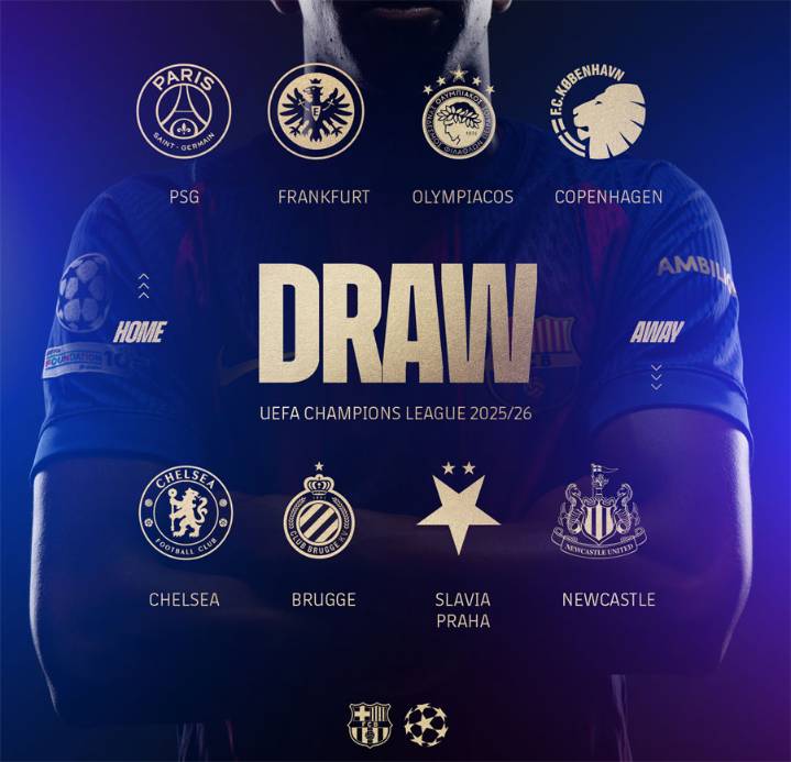 El Barcelona se enfrentará a PSG, Chelsea y Newcastle