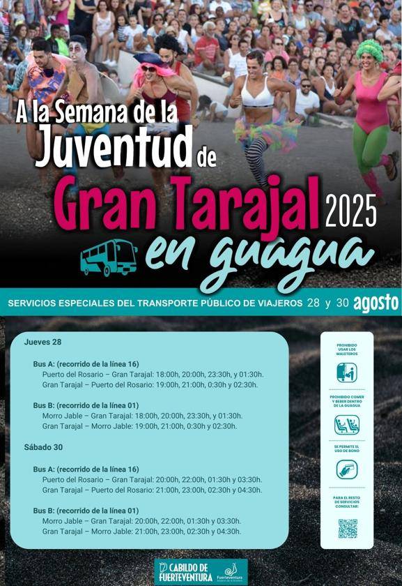 Se refuerza el transporte público durante la Semana de la Juventud de Gran Tarajal