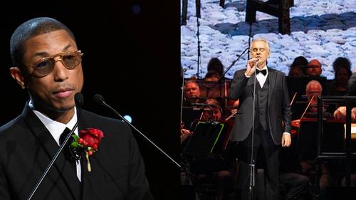Andrea Bocelli and Pharrell Williams will direct a historic Vatican City concert, with performances by Jelly Roll, Karol G, more