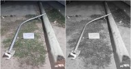 Agarró una motosierra y derribó un poste de luz: dijo que "se estaba por caer"