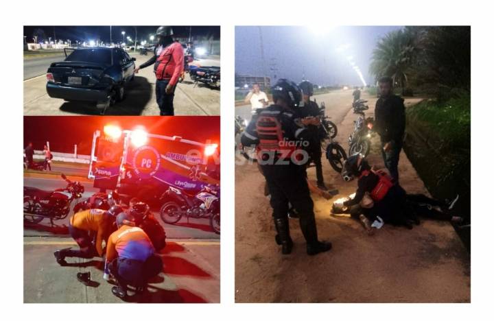 Motorizado quedó inconsciente tras derrapar su moto en la Av. Jesús Subero la madrugada de este domingo