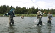 NHL mascot has close encounter with bear during Alaska photo shoot
