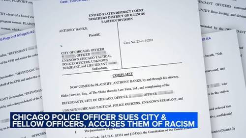 Chicago police Officer Anthony Banks accuses city, fellow officers of sending racist image in lawsuit against city, attorney says