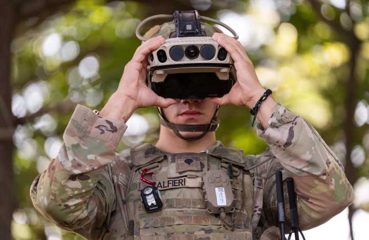 Soldiers using IVAS headsets, Dronebusters at the U.S.