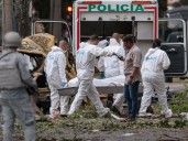 At least 18 killed in Colombia in drone attack on helicopter, car bombing