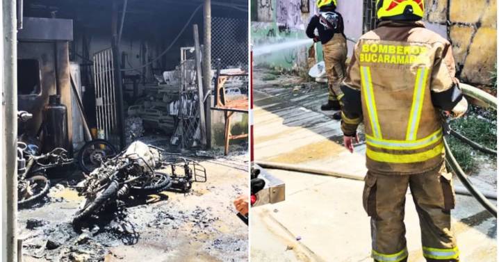 Incendio en un taller dejó dos heridos y cuantiosos daños en Bucaramanga