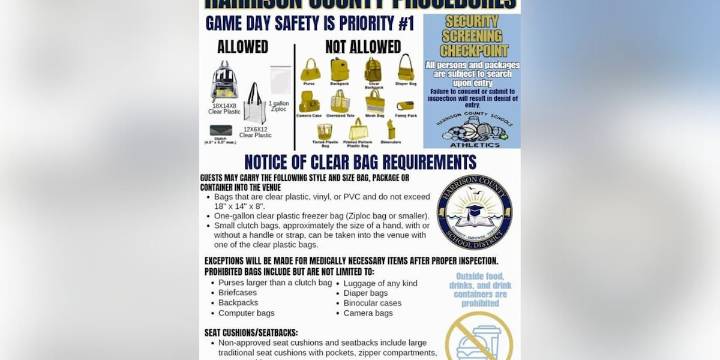 Harrison County School District reminds Coast of bag policy ahead of football season