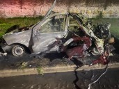 Un auto con GNC explotó en Quilmes en la madrugada,