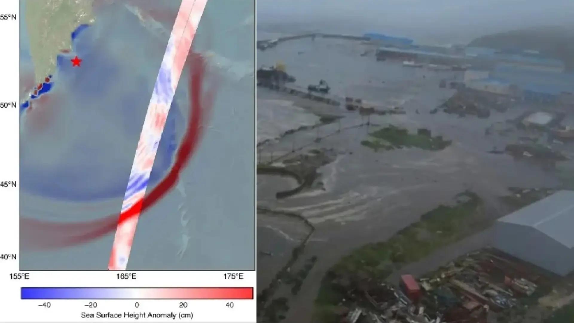 El tsunami del potente terremoto de Kamchatka se vio desde el espacio
