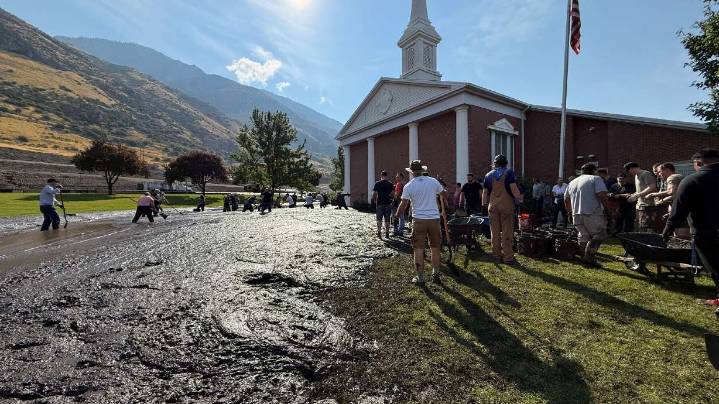 Heavy rainfall leads to mudslide in Provo; crews working to clear impacted areas
