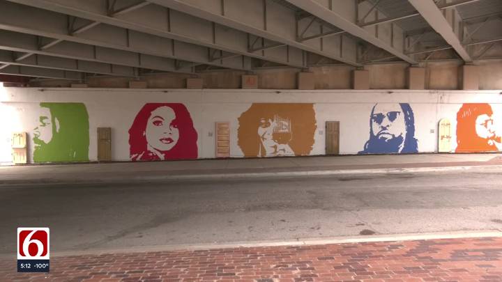 Tulsa I-244 downtown underpass artworks completed; Artists and community leaders reflect