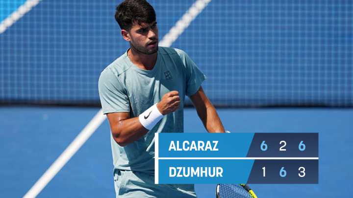 Alcaraz regresa con una victoria sufrida ante Dzumhur en Cincinnati