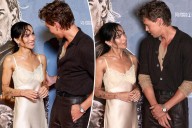 Austin Butler and Zoë Kravitz share intimate moment at 'Caught Stealing' Paris premiere