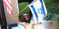 Local synagogue’s flag stolen again, this time by a nearly naked man