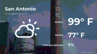 Pronóstico del tiempo en San Antonio, Texas para este domingo 10 de agosto