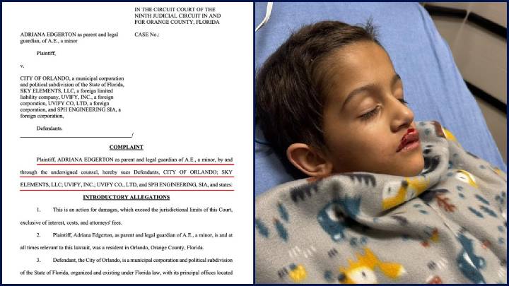 Florida mom of boy hurt in Lake Eola drone show mishap filed lawsuit against Orlando, drone company