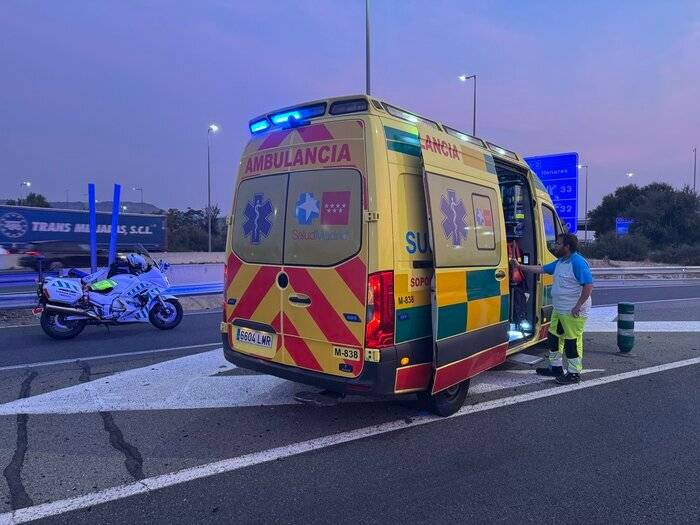 Fallece un motorista en un accidente en la A-2 a la altura de Alcalá de Henares