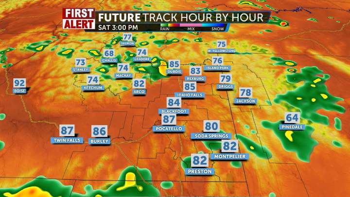 Breezy with a few thunderstorms for this weekend
