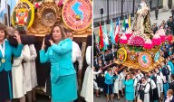 Dina Boluarte y ministros rindieron homenaje a Santa Rosa: luego presidenta cargó el anda por unos minutos