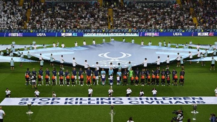 La UEFA manda un mensaje a Israel en la final de la Supercopa: “Dejen de matar niños, dejen de matar civiles”