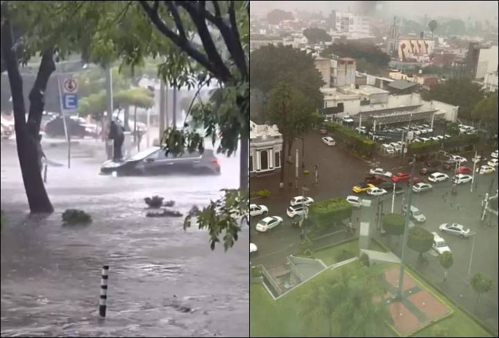 Guadalajara amanece bajo fuerte lluvia este miércoles; reportan varias calles inundadas
