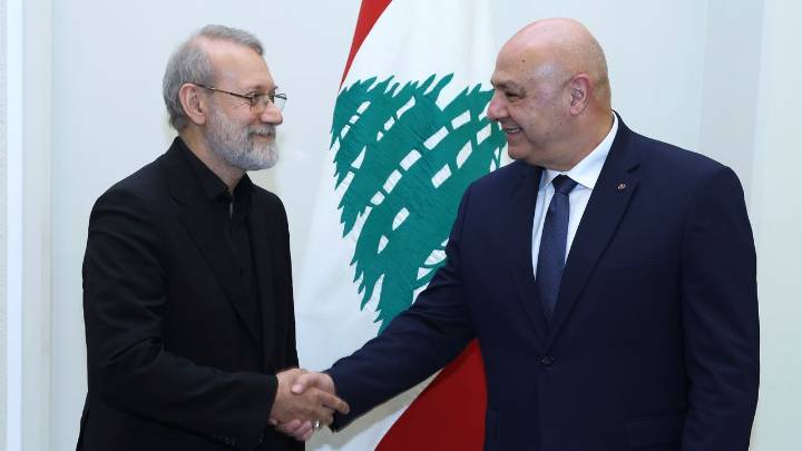 Lebanon says it rejects foreign intervention during visit by top Iranian official Ali Larijani