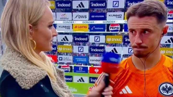 Video viral: la insólita confusión de una periodista con un futbolista en la Bundesliga