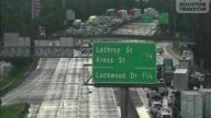 East Houston: Westbound lanes of I-10 shut down due to downed power lines