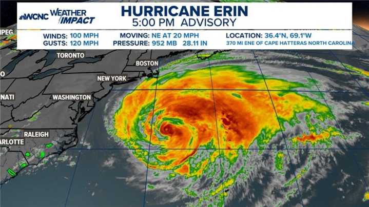 TRACKING HURRICANE ERIN: Latest forecast and path
