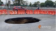 Intacto y acordonado, socavón de 4.5 metros en Ignacio Zaragoza