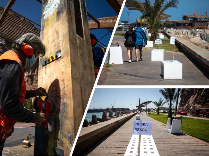 Costanera de Arica se renueva: Pintan, limpian y reparan sector ex isla del Alacrán