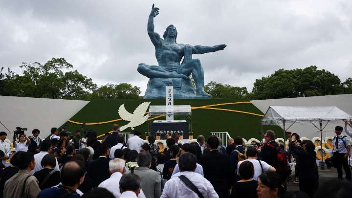 Nagasaki conmemora los 80 años de la detonación de la bomba nuclear pidiendo el "fin a las guerras"