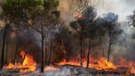 El viento complica la extinción de un incendio de vegetación en Tres Cantos