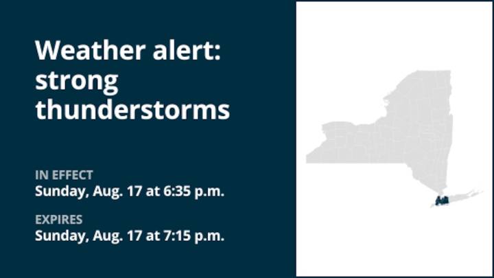 NYC weather: Be ready for strong thunderstorms in New York City Sunday evening