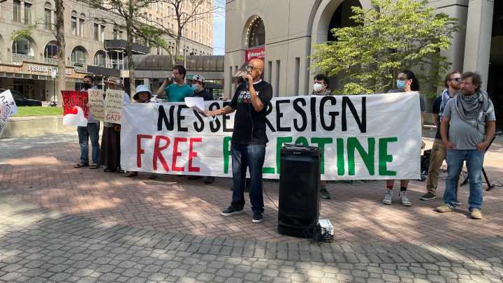 Demonstrators denounce Nessel over pro-Palestinian activists' subpoenas
