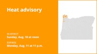 Heat advisory for North Oregon Coast Range Lowlands and Central Oregon Coast Range Lowlands for Sunday and Monday