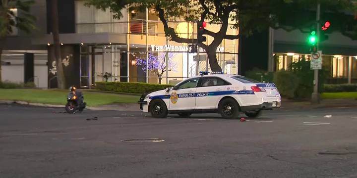 HPD vehicle collides with moped, rider hospitalized in serious condition
