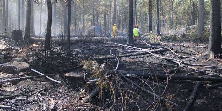 Castine wildfire mostly contained