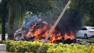 WM driver forced to dump trash that had burst into flames