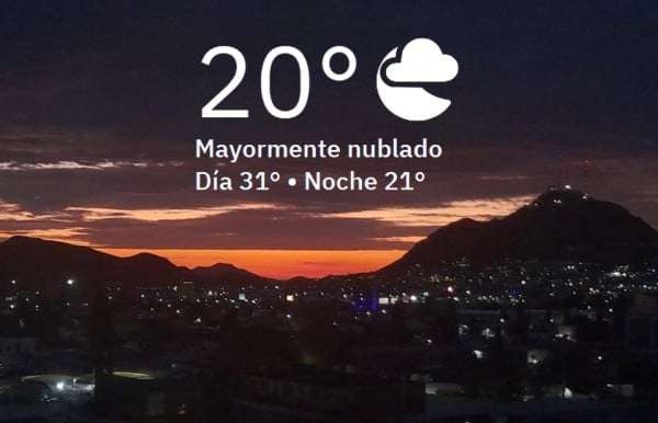 Amanece mayormente nublado y a 20 grados centígrados