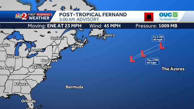 Fernand becomes post-tropical cyclone, NHC says