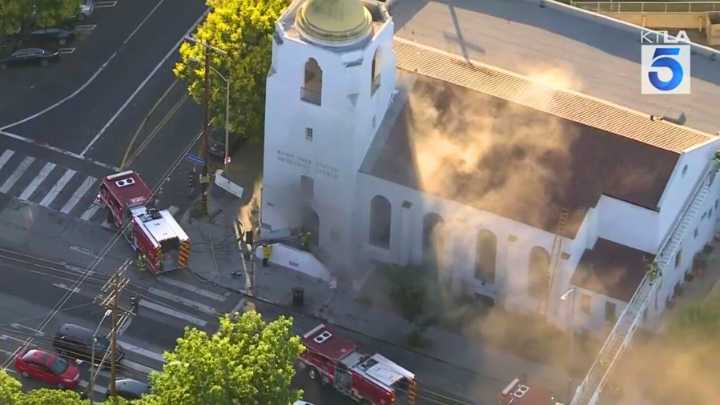 Fire reported in 100 year old Echo Park church